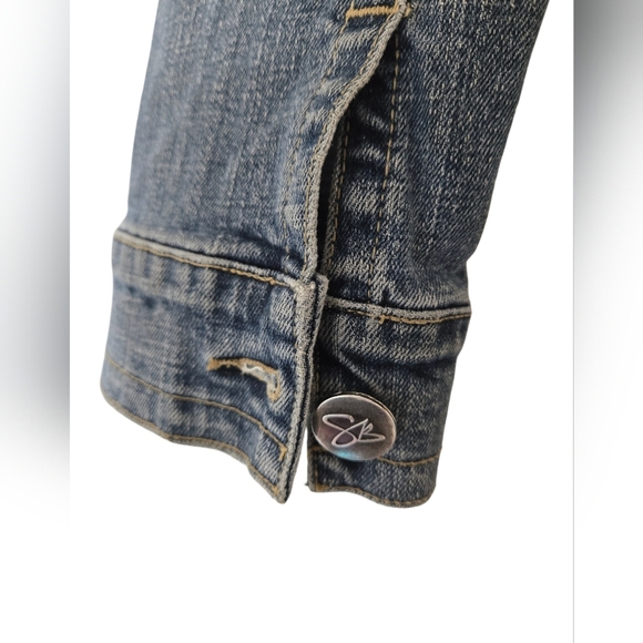 Denim Jacket Coat Size 7/8 Retro Rock 80"s Vibe Spring Outdoor Staple Classic - Picture 5 of 9